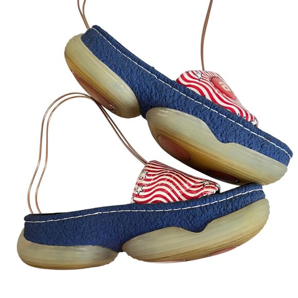 Alexander Wang A1 platform slide sandals slip on red white blue size 38 8 chunky - Picture 7 of 15